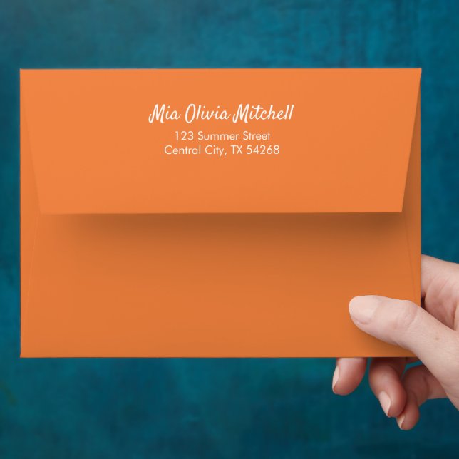 Trend Colour Fresh Tangerine Customizable Envelope (Hand)