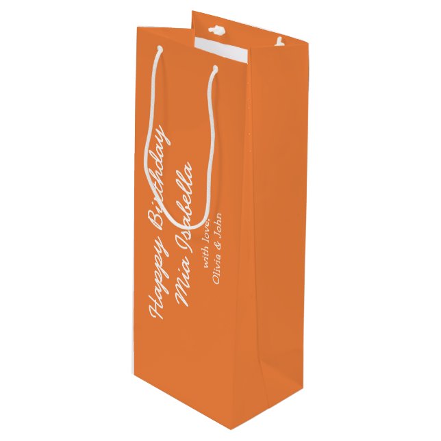 Trend Colour Fresh Tangerine Customizable Gift Bag (Front Angled)
