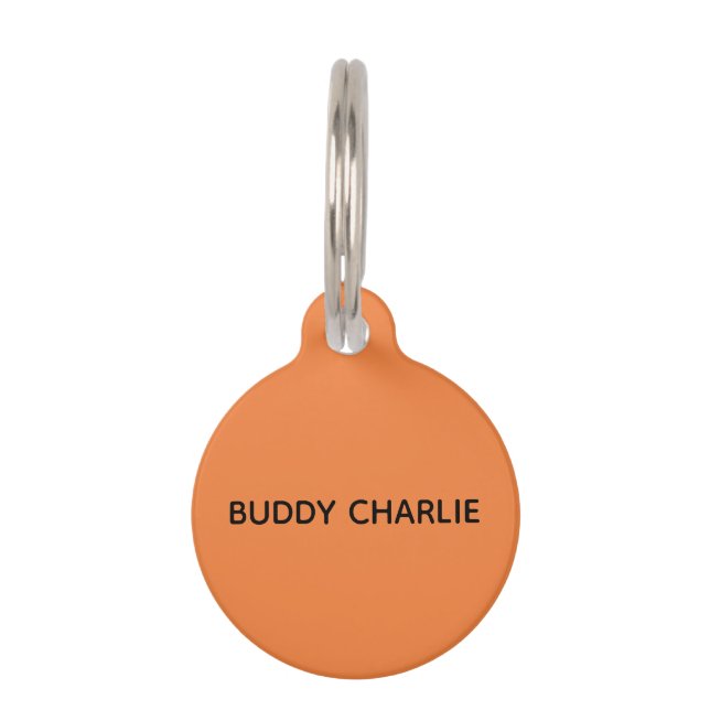 Trend Colour Fresh Tangerine Help Pet ID Tag (Front)