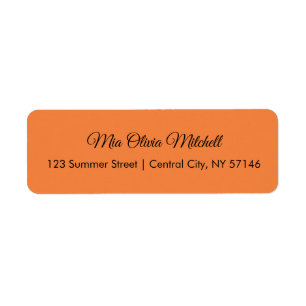 Trend Colour Fresh Tangerine Script Address Labels