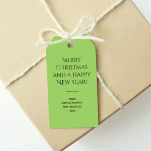 Trend Colour Kiwi Green Minimalist  Gift Tags