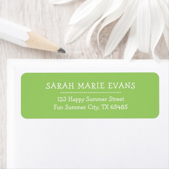 Trend Colour - Kiwi Green Return Address Labels (Insitu)