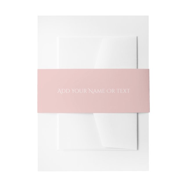 Trend Colour Light Pink Decorative Invitation Belly Band (Front Example)