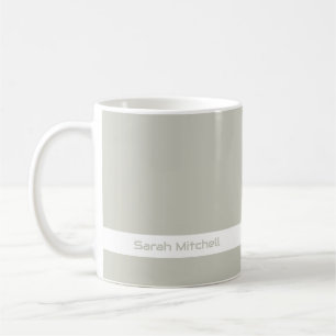 Trend Colour - Light Silver Grey Name Mug