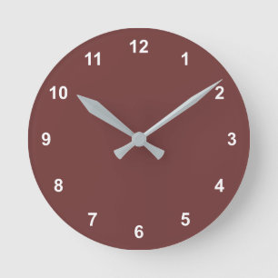 Trend Colour Mahogany Brown Round Clock & Numbers