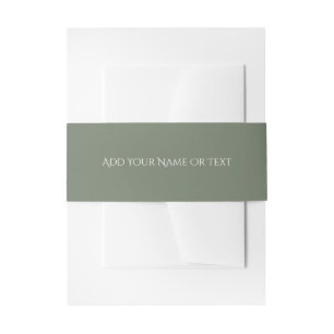 Trend Colour Muted Greenish Grey Decorative Invitation Belly Band