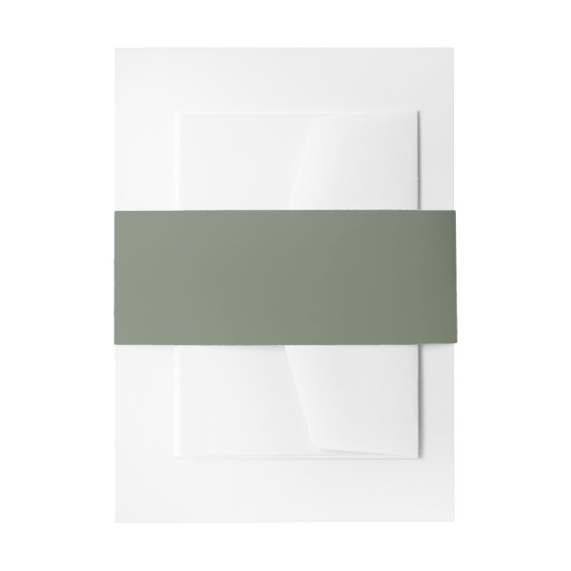 Trend Colour Muted Greenish Grey Invitation Belly Band (Front Example)