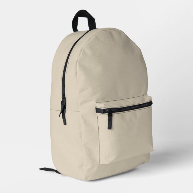 Trend Colour - Natural Beige Printed Backpack (Back Corner Left)