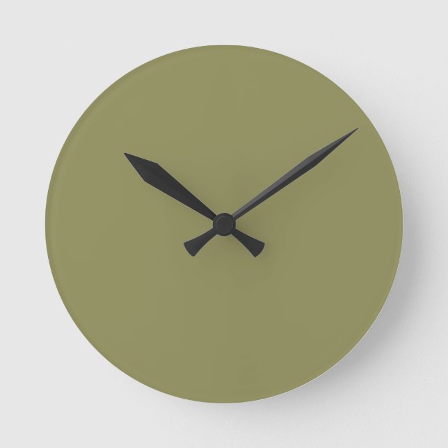 Trend Colour - Olive Green Round Clock (Front)