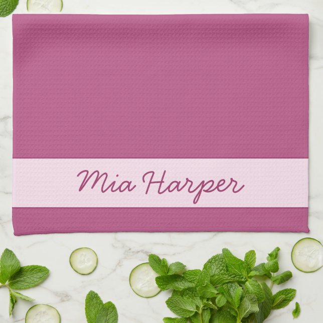 Trend Colour Pink Purple Berry - Name Kitchen Towe Kitchen Towel (Folded)