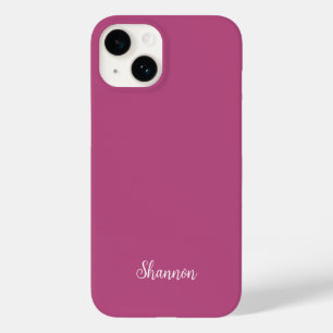 Trend Colour Pink Purple Berry -  Name Minimalist Case-Mate iPhone 14 Case