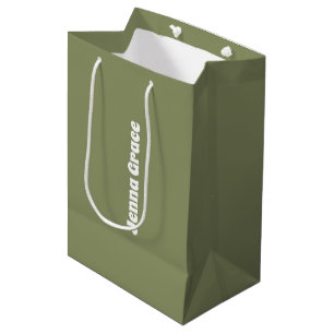 Trend Colour  Reed Green Customized Name Gift Bag