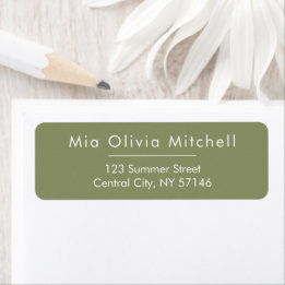 Trend Colour Reed Green Minimal Address Labels