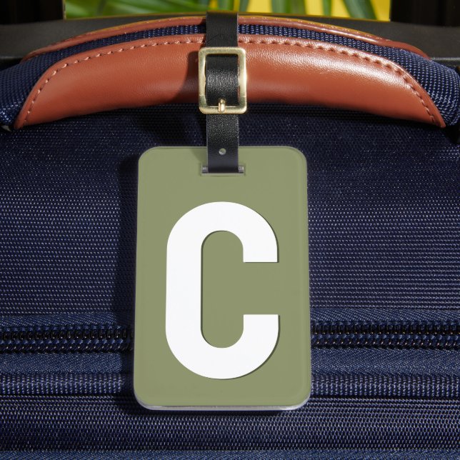 Trend Colour Reed Green Minimal Luggage Tag (Front Insitu 2)