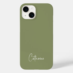 Trend Colour Reed Green Minimalist Case-Mate iPhone 14 Case