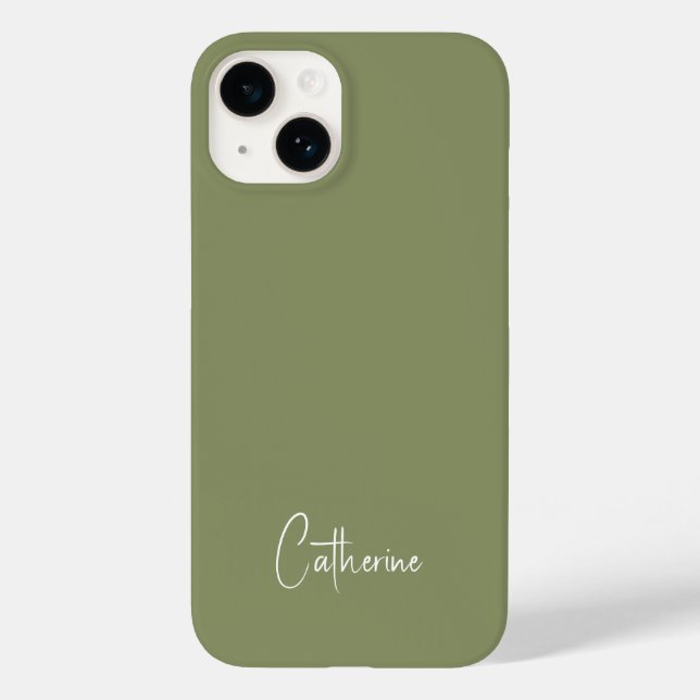 Trend Colour Reed Green Minimalist Case-Mate iPhone Case (Back)