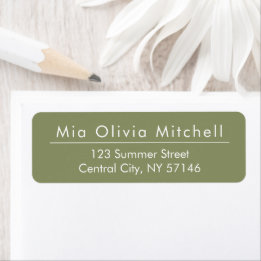 Trend Colour Reed Green - Modern Address Labels