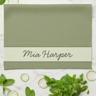 Trend Colour Reed Green Name Kitchen Towel