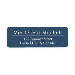 Trend Colour Seious Blue - Modern Address Labels