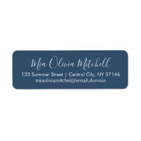 Trend Colour Serious Blue Elegant Address Labels