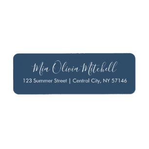Trend Colour Serious Blue Elegant Address Labels