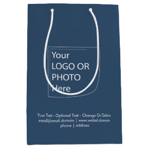 Trend Colour - Serious Blue Medium Logo Gift Bag