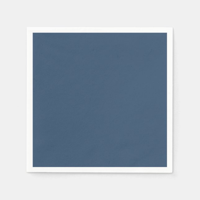 Trend Colour Serious Blue Minimalist Paper Napkins (Front)