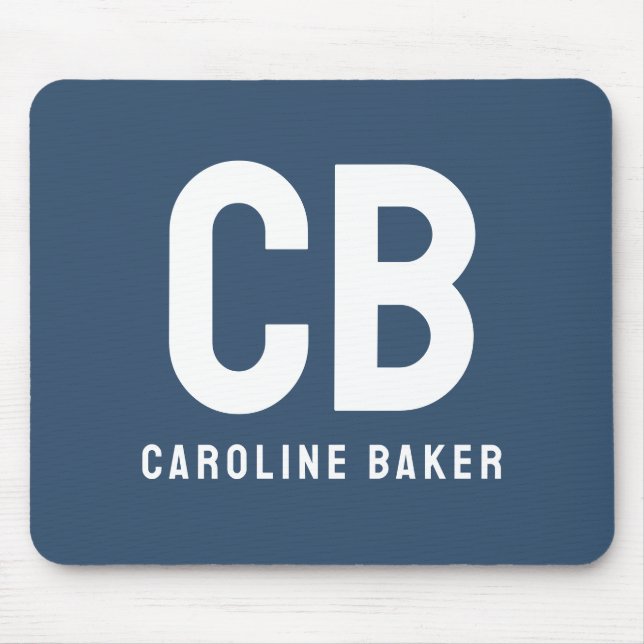 Trend Colour Serious Blue Name Mousepad (Front)