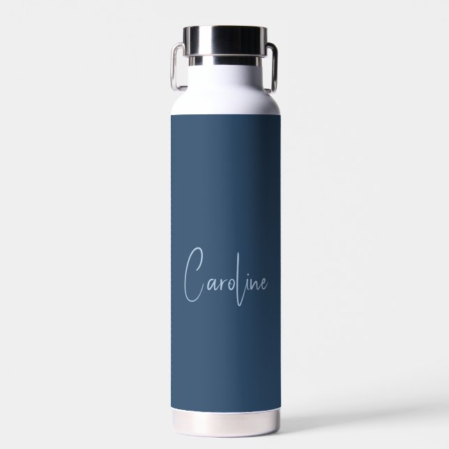 Trend Colour Serious Blue Name Water Bottle (Front)