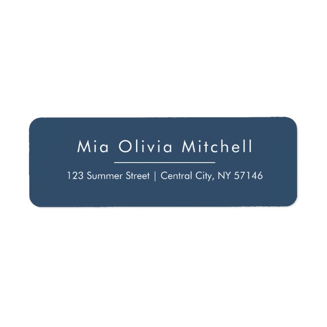 Trend Colour Serious Blue Simple Address Labels (Front)