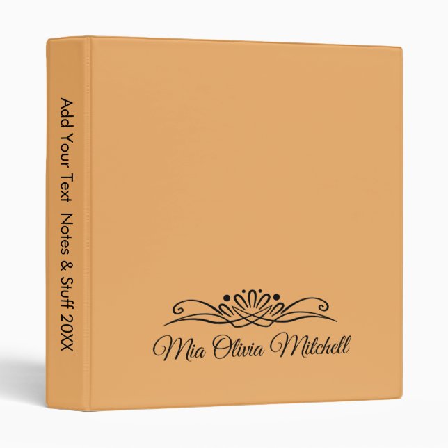 Trend Colour - Soft Orange 3 Ring Binder (Front/Spine)