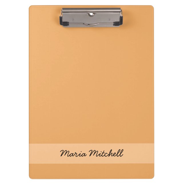 Trend Colour - Soft Orange Clipboard With Name (Front)