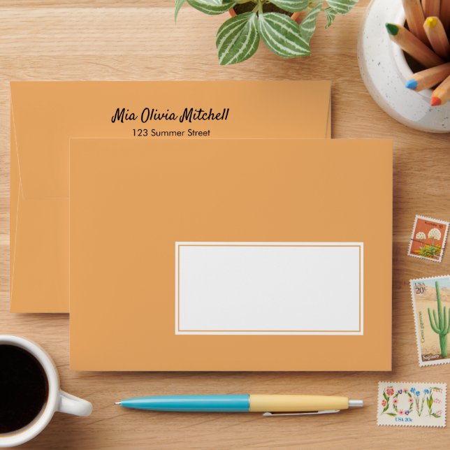 Trend Colour - Soft Orange Customizable Envelope (Desk)
