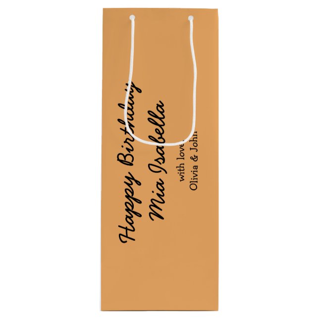 Trend Colour - Soft Orange Customizable Gift Bag (Front)