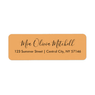 Trend Colour Soft Orange Elegant Address Labels