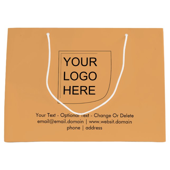 Trend Colour - Soft Orange Large Logo Gift Bag (Front)