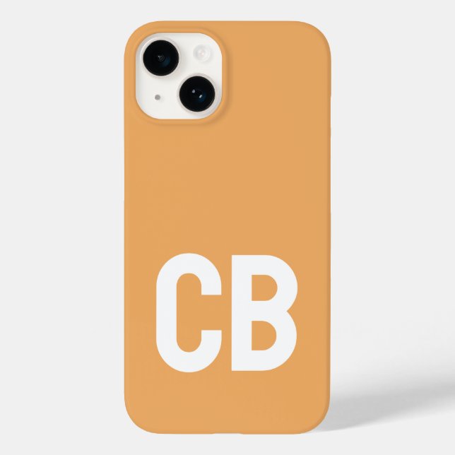 Trend Colour Soft Orange Minimalist Monogram Case-Mate iPhone Case (Back)