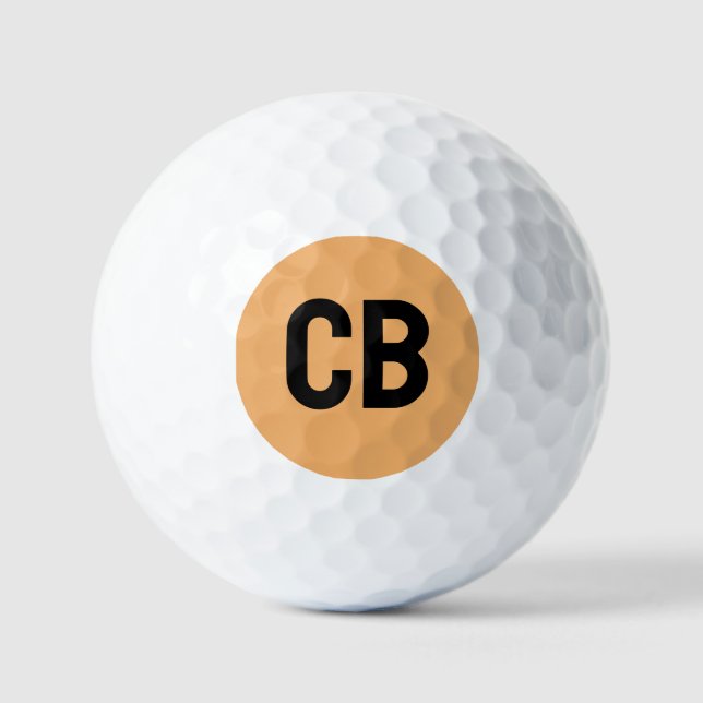 Trend Colour Soft Orange Monogram Golf Balls (Front)