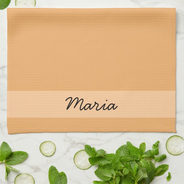 Trend Colour Soft Orange Name Kitchen Towel (Folded)