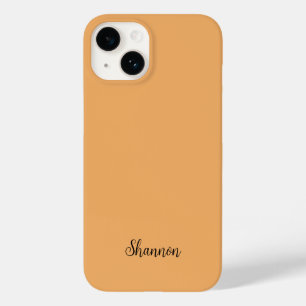 Trend Colour Soft Orange Name Minimalist Case-Mate iPhone 14 Case
