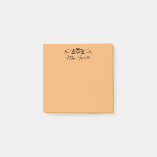 Trend Colour - Soft Orange Name  Post-it Notes (Front)