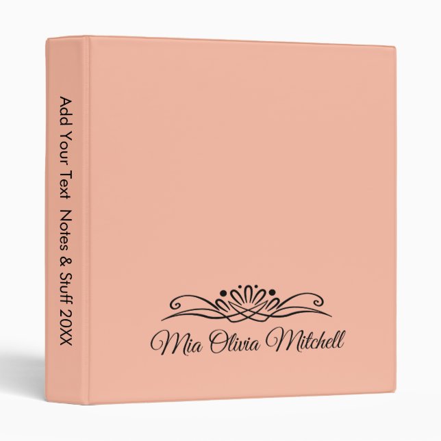 Trend Colour - Soft Peach 3 Ring Binder (Front/Spine)