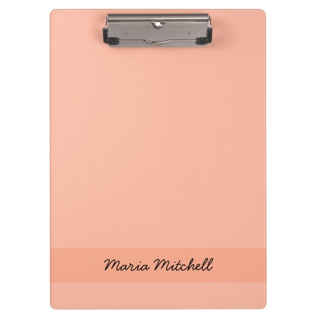 Trend Colour - Soft Peach Clipboard With Name (Front)