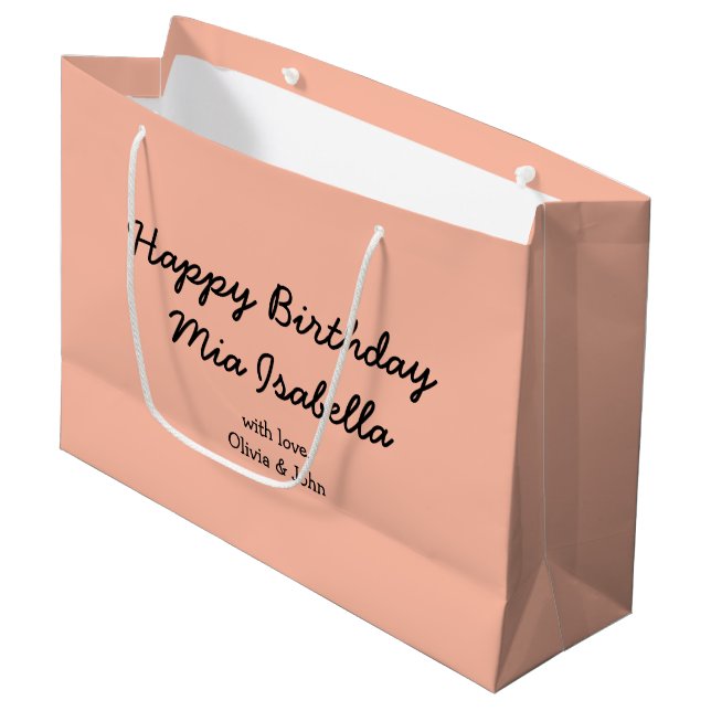 Trend Colour - Soft Peach Customizable Gift Bag (Front Angled)