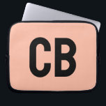 Trend Colour Soft Peach Laptop Sleeve<br><div class="desc">Introducing the trendy spring colour: Soft Peach. Modern and stylish Laptop Sleeve with customizable monogram in a classic black minimalist font. Its simple and clean design in a solid colour offers a timeless and classic appeal. Explore our spring trend colours for more products in the same colour or discover other...</div>