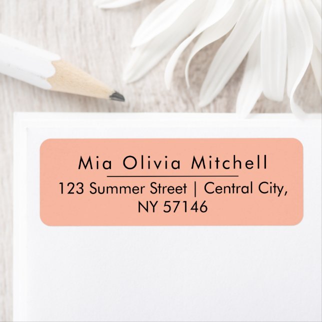 Trend Colour Soft Peach Minimalist Address Labels (Insitu)