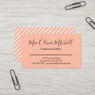 Trend Colour Soft Peach Minimalist Business Card