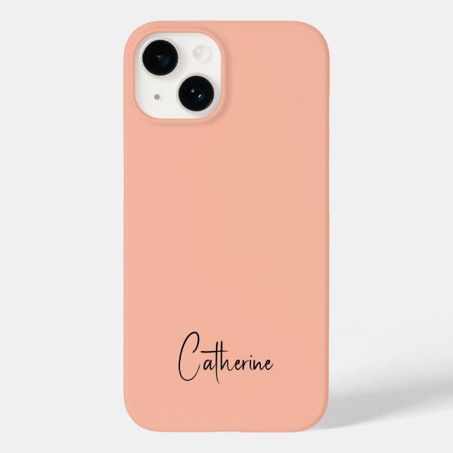 Trend Colour Soft Peach Minimalist Case-Mate iPhone Case (Back)
