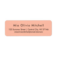 Trend Colour Soft Peach Modern Address Labels