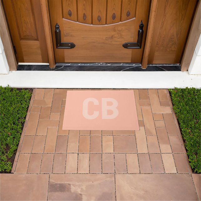 Trend Colour Soft Peach Monogram Doormat (Outdoor)